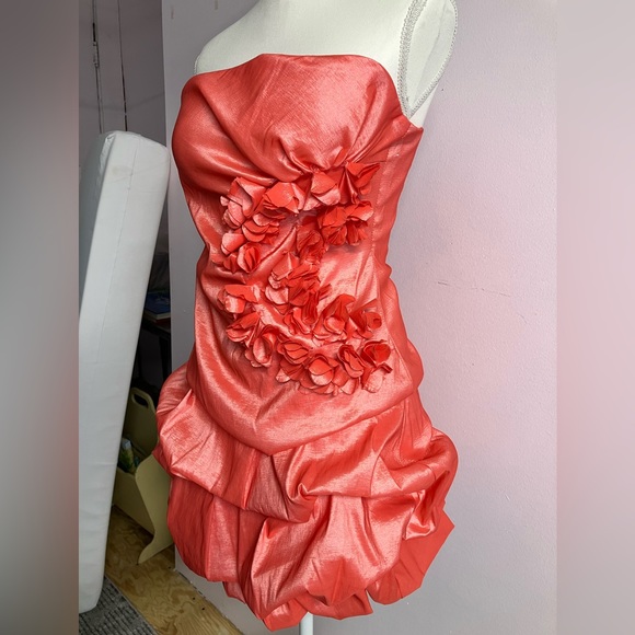 XXI Strapless Mini Dress, Size L, Orange - Picture 2 of 7